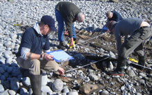 Recording unknown vessel at East Aberthaw with the Nautical Archaeology Society and volunteers