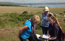 Recording features at Oxwich, Gower