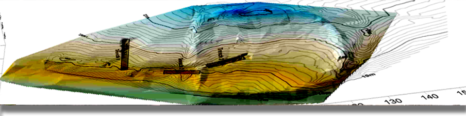 Colour survey overlaid with contour survey image