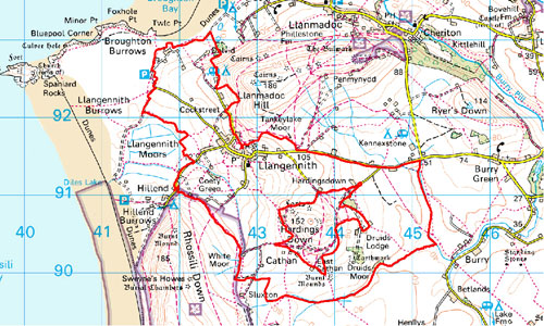 Llangennith Location Map