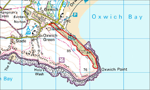 Oxwich Bay Wooded Cliff Top Location Map