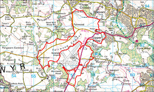 Fairwood Common Location Map