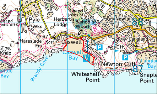 Caswell Bay Location Map