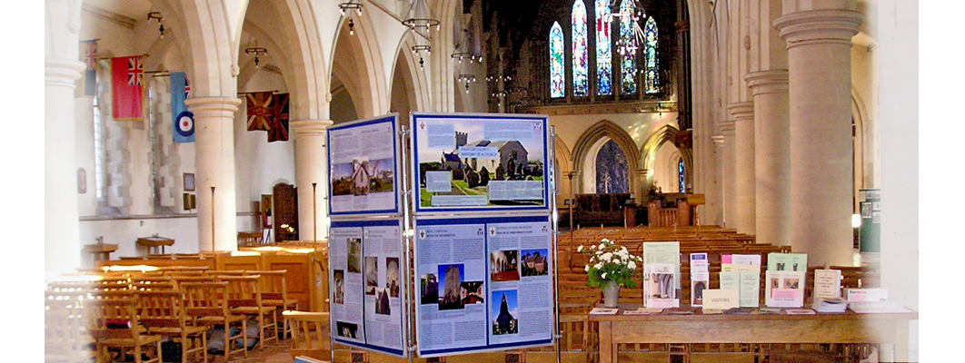 GGAT's Churches display panels on show ay St. Mary's Church, Swnasea.
